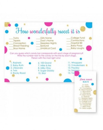Sweet Baby Shower Game Cards