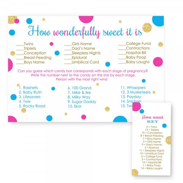 Sweet Baby Shower Game Cards Sweet Baby Shower Game Cards
