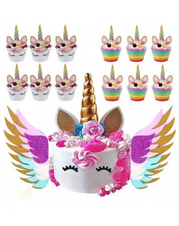 Unicorn Topper Sparkly Cupcake Wrappers