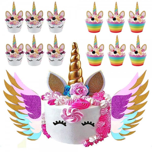 Unicorn Topper Sparkly Cupcake Wrappers
