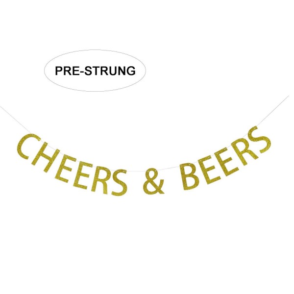 CHEERS BEERS Banner Glitter Garland