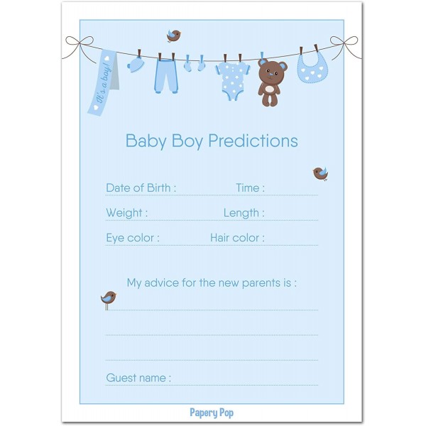 Baby Shower Prediction Advice Cards