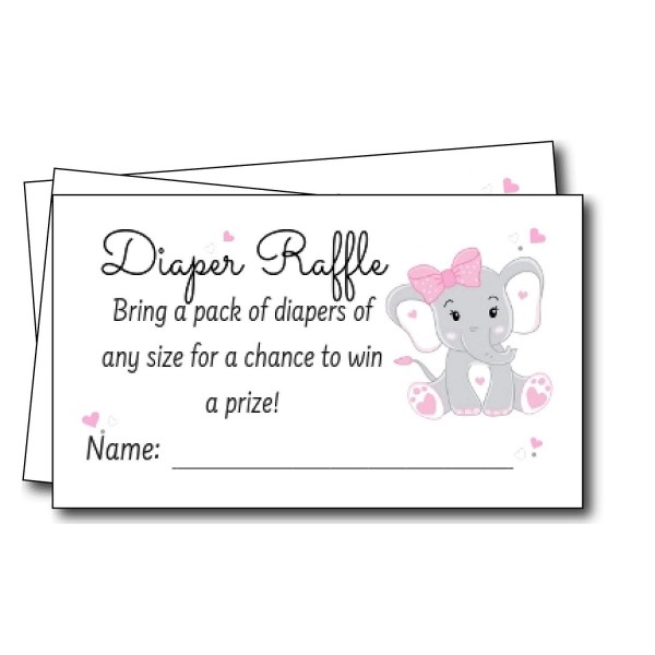 Elephant Diaper Tickets Invitations Supplies