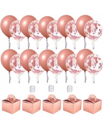 Rose Gold Confetti Balloons Set