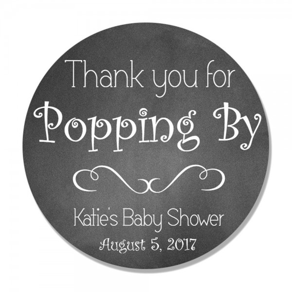 Personalized Thanks Popping Shower Sticker