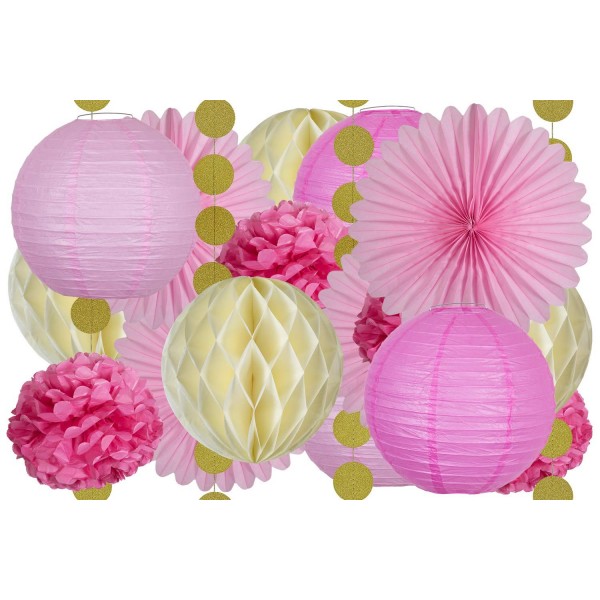 Decorations Lanterns Honeycombs Flowers Birthday