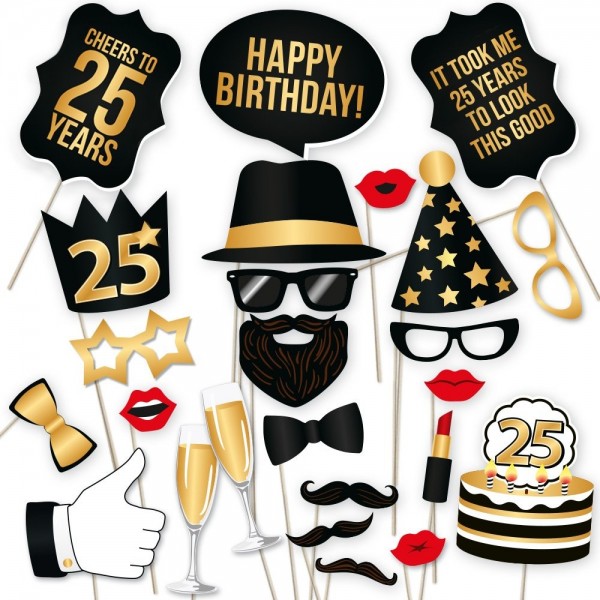 25th Birthday Photo Booth Props 25th Birthday Photo Booth Props