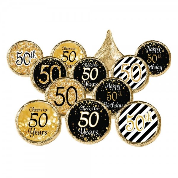 50th Birthday Party Favor Stickers