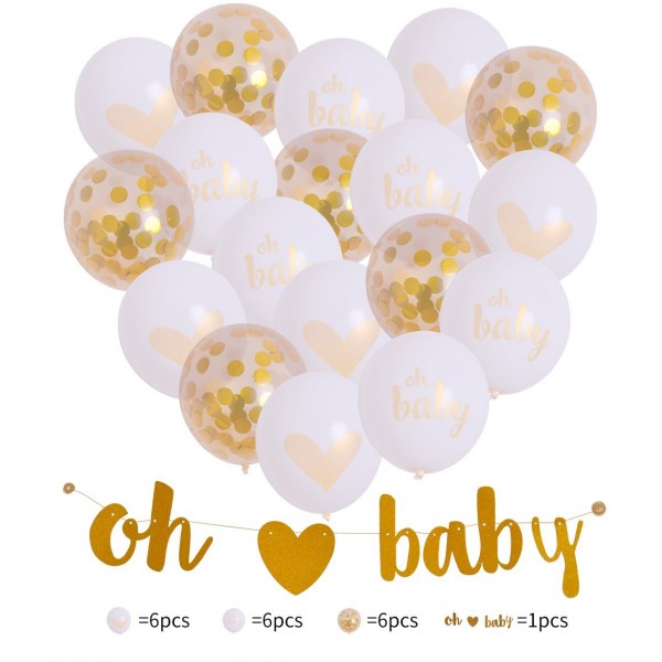 Welp Baby Shower Decoration Ballons Set 18 Pcs Latex Ballon Bright Gold EE-03