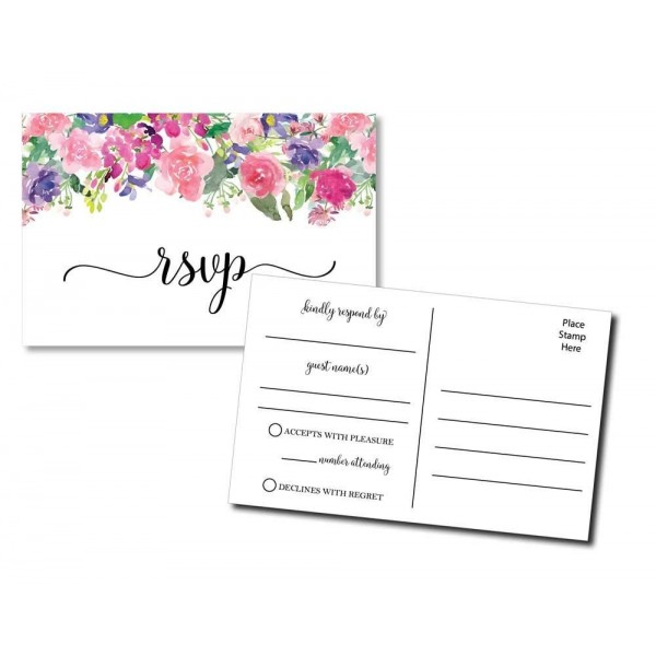 Floral RSVP Postcards Retirement Invitations