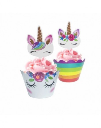 Unicorn Cupcake Wrappers Birthday Decorations
