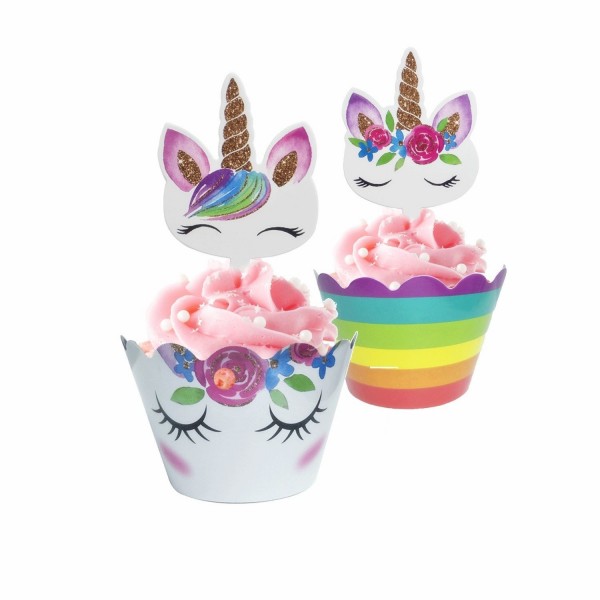 Unicorn Cupcake Wrappers Birthday Decorations
