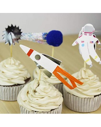iMagitek Astronaut Cupcake Decorations Birthday