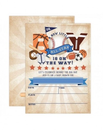 Invitations Football Baseball Basketball Envelopes