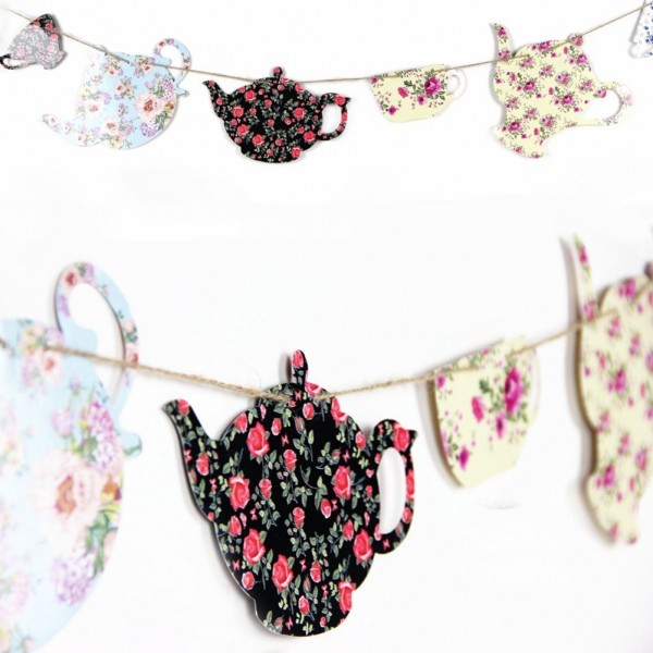 SUNBEAUTY Teapots Hanging Garlands Birthday
