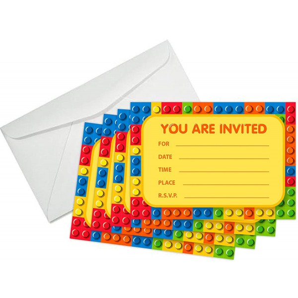 Building Blocks Birthday Invitations Envelopes