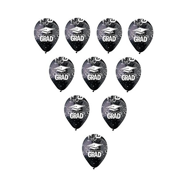 Count BLACK Graduation Congratulations Balloons