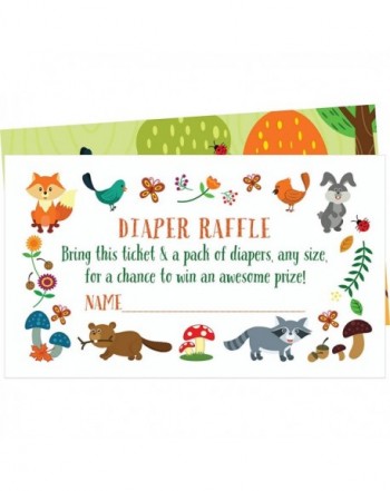 Woodland Creatures Diaper Raffle Tickets