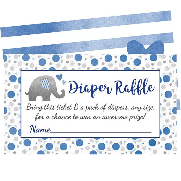 Blue Elephant Diaper Raffle Tickets