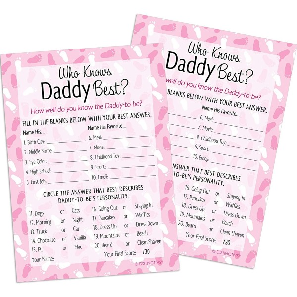 Knows Daddy Shower Cards Count Knows Daddy Shower Cards Count