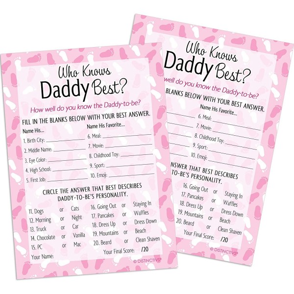 Knows Daddy Shower Cards Count