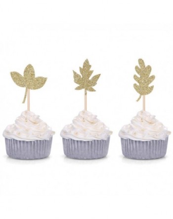 Leaves Cupcake Toppers Thanksgiving Decorations