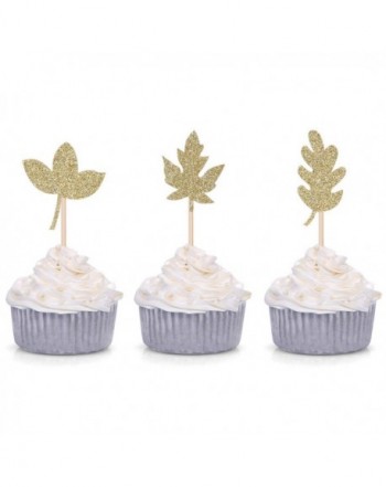Leaves Cupcake Toppers Thanksgiving Decorations
