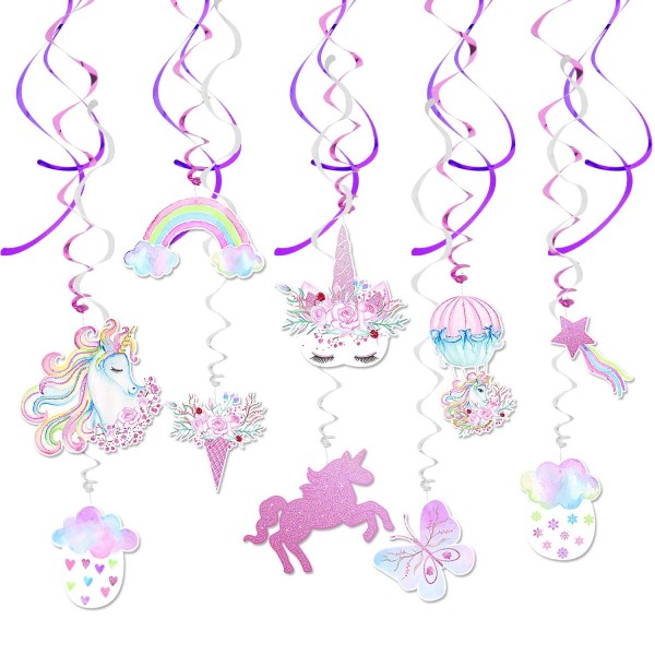 WERNNSAI Unicorn Hanging Swirl Decorations
