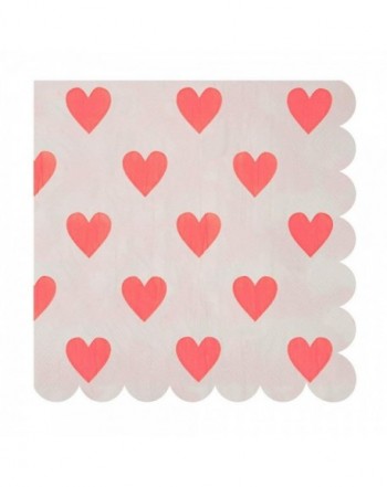 Meri Pink Hearts Napkins Large