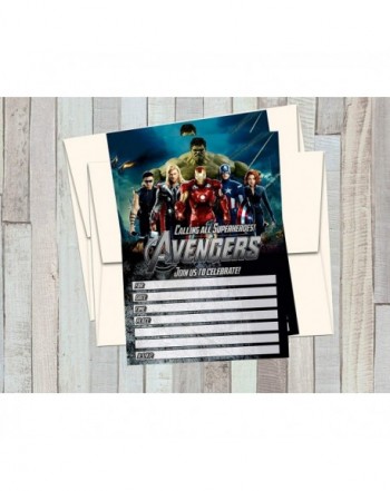 AVENGERS Birthday Invitations matching envelopes