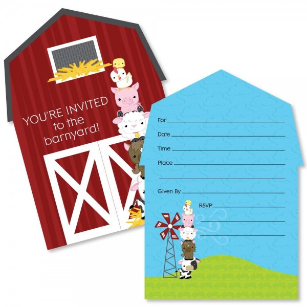 Farm Animals Fill Invitations Invitation