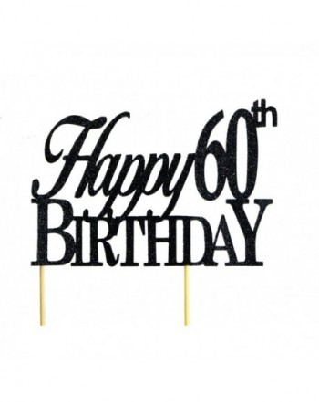 Black Happy 60th Birthday Topper