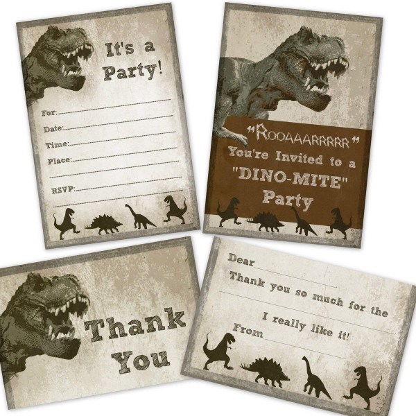 Dinosaur Birthday Party Pack Invitations