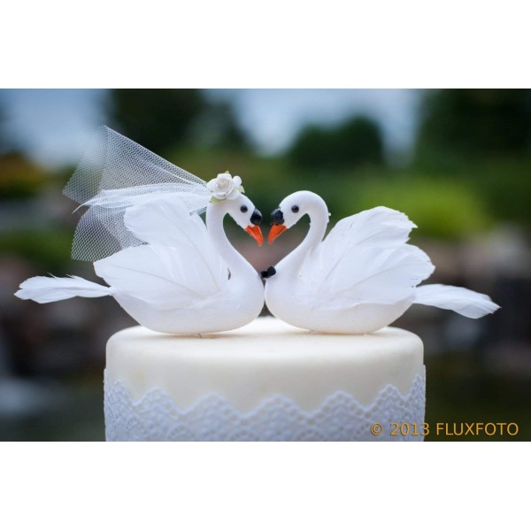 White Swan Cake Topper Wedding