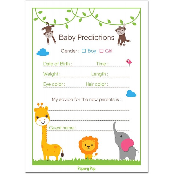 Baby Shower Prediction Advice Cards