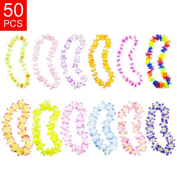 Hawaiian Simulated Colorful Necklaces Tropical Hawaiian Simulated Colorful Necklaces Tropical