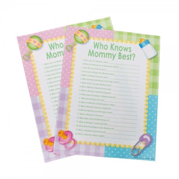 Knows Mommy Shower Games Sheets