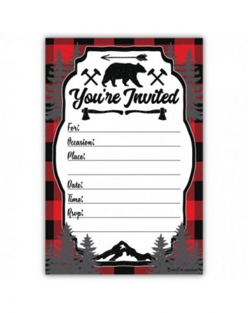 Lumberjack Rustic Birthday Invitations Envelopes