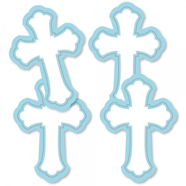 Little Miracle Blue Gray Cross