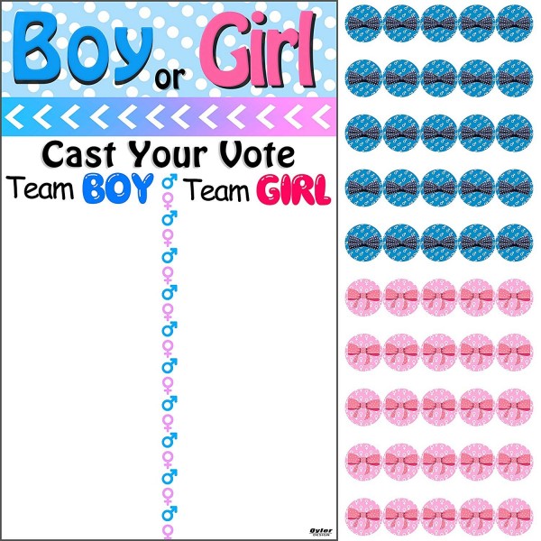 Qyler Shower Gender Reveal Stickers