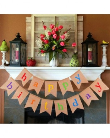 Burlap Birthday Colorful Decorations VAG041S