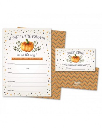 Pumpkin Invitations Tickets Stripes Envelopes
