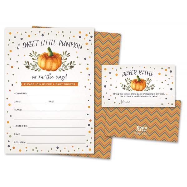 Pumpkin Invitations Tickets Stripes Envelopes