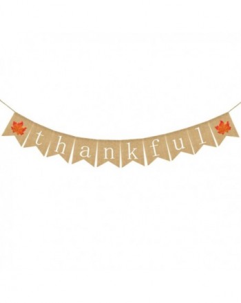 Thankful Burlap Banner Thanksgiving Decoration