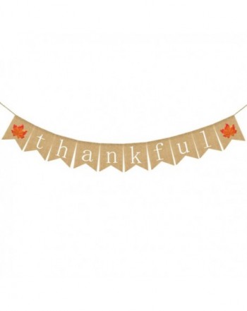 Thankful Burlap Banner Thanksgiving Decoration