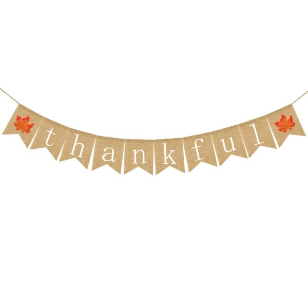 Thankful Burlap Banner Thanksgiving Decoration