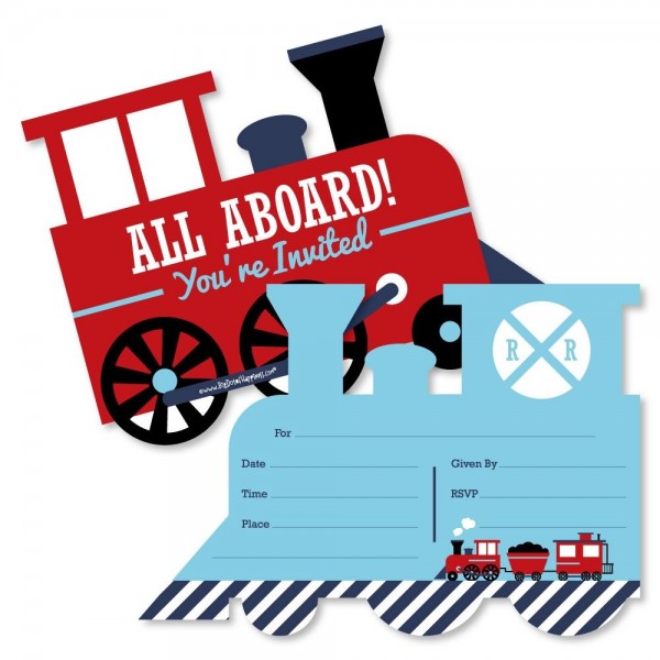 Railroad Party Crossing Fill Invitations