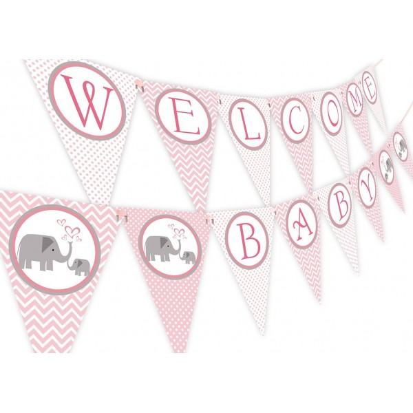 Little Elephant Shower Banner Pennant