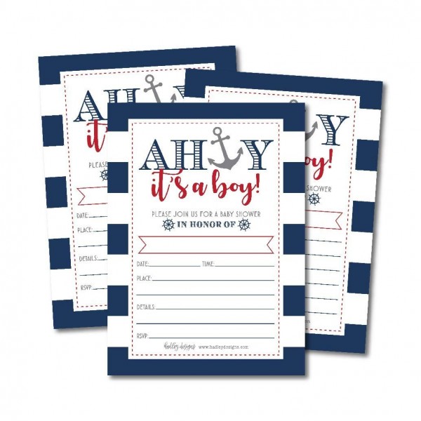 Nautical Invitations Sprinkle Printable Supplies