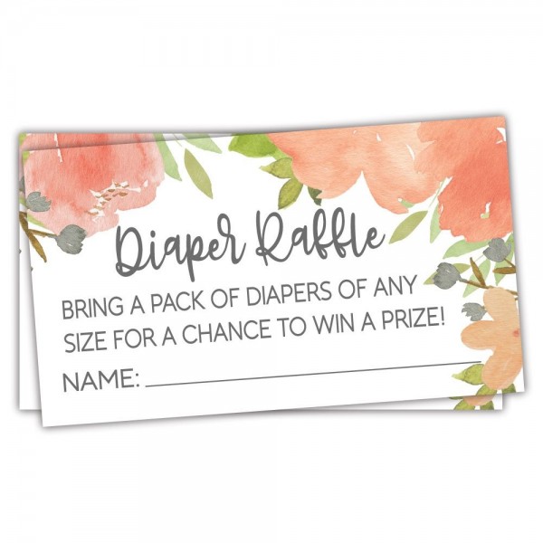 Watercolor Floral Diaper Raffle Tickets Watercolor Floral Diaper Raffle Tickets